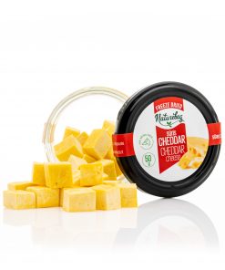 Alternative view of Džiovintas šaltyje raudonas CHEDDAR sūris kubeliais