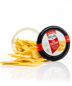 Alternative view of Džiovintas šaltyje raudonas CHEDDAR sūris juostelėmis